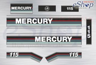 Αυτοκόλλητα σετ για Mercury 115 Hp δίχρονης 1989 1993