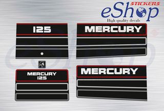 Αυτοκόλλητα σετ για Mercury 125 Hp δίχρονης έκδοση 1994 1995