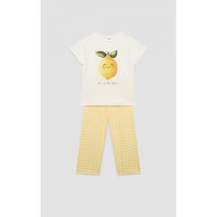 Minerva Παιδική Βαμβακερή Πυτ΄ζάμα Κάπρι Κορίτσι Lemon SS'26
