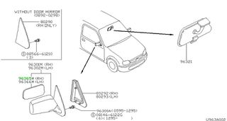 ΚΡΥΣΤΑΛΟ ΚΑΘΡΕΠΤΗ  ΣΥΝΟΔΗΓΟΥ NISSAN  MICRA K11    963655F100