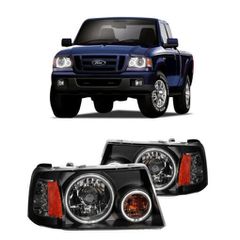 Ford Ranger 2006-2009 LED Headlights - [Angel Eyes]