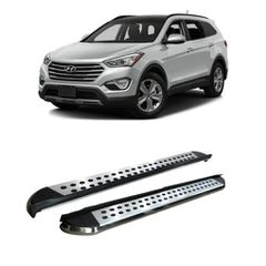 Hyundai Santa Fe 2013-2018 Side Steps [Silver Combo]