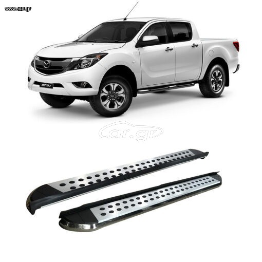 Mazda BT50 2012-20 Aluminum Side Steps - [Silver Combo]