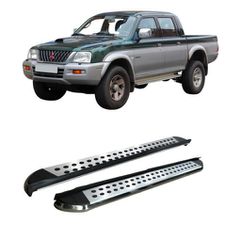Mitsubishi L200 Strada 1996-2006 Aluminum Side Steps - [Silver Combo]