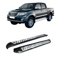 Toyota Hilux Vigo 2005-15 Aluminum Side Steps - [Silver Combo]