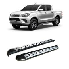 Toyota Hilux Revo-Rocco 2015-20 Aluminum Side Steps - [Silver Combo]