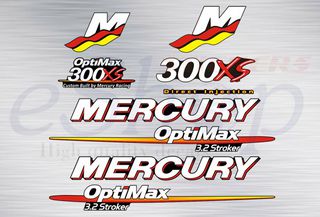 Αυτοκόλλητα σετ για  Mercury XS Optimax 300 Hp 3,2 stroker έκδοση 2007 2008 2009