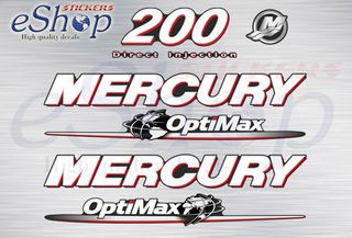 Αυτοκόλλητα σετ για Mercury optimax 200 Hp μοντέλο 2006 2012