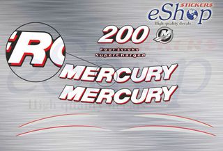 Αυτοκόλλητα σετ για Mercury Verado 200 Hp 2005 - 2006