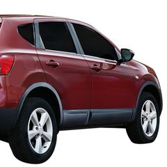 S-dizayn TRIM ΠΑΡΑΘΥΡΩΝ ΑΥΤΟΚΟΛΛΗΤΑ ΧΡΩΜΙΟΥ ΓΙΑ NISSAN QASHQAI 5D 2007-2010 4ΤΕΜ.
