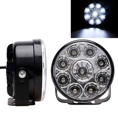 DRL Set Φώτα Ημέρας Universal Στρόγγυλα Με 9 Led 12-24 Volt 3.5Watt 70mm x 45mm 2 Τεμάχια
