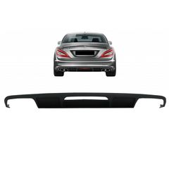 Diffuser Πίσω Προφυλακτήρα Για Mercedes-Benz CLS W218 11-18 CLS63 Amg Look Για Απλή Έκδοση Προφυλακτήρα Με 2 Διπλές Εξατμίσεις Δεξιά & Αριστερά Από Abs Πλαστικό 1 Τεμάχιο