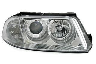 Φανάρια εμπρός Vw Passat B5.5 (2001-2005) angel eyes - chrome , χωρίς λάμπες (Η7) - σετ 2τμχ.
