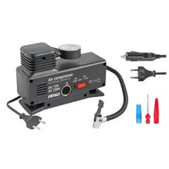 Amio Amio - ΚΟΜΠΡΕΣΕΡ ΑΕΡΑ ΠΛΑΣΤΙΚΟ 12V/220V 18BAR-250PSI (ΜΑΝΟΜΕΤΡΟ/ΦΙΣ/4 ΑΝΤΑΠΤΟΡΕΣ/ΚΑΛΩΔΙΟ 300cm) - 1 ΤΕΜ. (02188/AM)