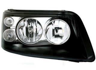 Φανάρια εμπρός για Vw Transporter T5 (2003-2009) - μαύρα ,  χωρίς  λάμπες (Η1) - σετ 2τμχ.