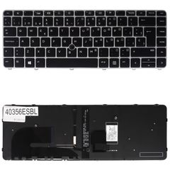 Teclado Español para Portátil - Spanish Laptop Keyboard για HP EliteBook 840 G3 745 G3 848 G3 848 G4 840 G4 840r G4 745 G4 ZBook 14u G4 836308-001 NSK-CY2BV 819876-001 ES Backlight Pointer Black Silve