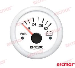 VOLTMETER  8 / 32V WHITE RECKY13305