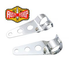 Frisco, side mount headlamp bracket set. Chrome