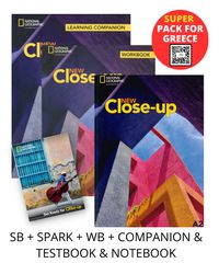NEW CLOSE-UP A2 SUPER PACK FOR GREECE (SB + SPARK + WB + COMPANION TESTBOOK NOTEBOOK)