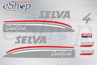 Αυτοκόλλητα σετ για Selva Goldfish 4 Hp τετράχρονης έκδοση Λευκή