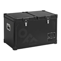 INDEL B ΨΥΓΕΙΟ TB65DD STEEL BLACK ΜΕΤΑΛΛΙΚΟ ΜΕ 2 ΘΑΛΑΜΟΥΣ 60L (36L+24L) 12/24V 85W 499x810x492mm INDEL B - 1 TEM.