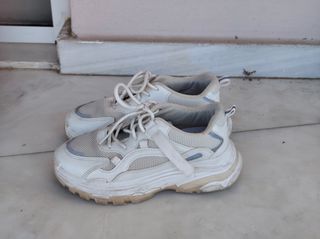Γυναικεία Chunky Sneakers No 37 – White & Beige Trendy Style!