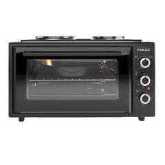 Ηλεκτρικό Φουρνάκι Finlux FMC-4535BF 45lt 1600W με 2 Εστίες Εμαγιέ Μαύρο