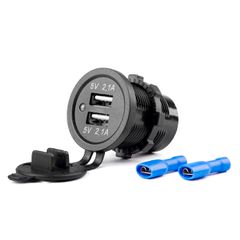 Amio Amio - ΠΡΙΖΑ ΜΕ 2 ΘΥΡΕΣ USB 12/24V - 2x5V/2.1A Φ37mmX51mm MOD-04 - 1 τεμ. (02854/AM)