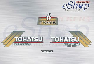 Αυτοκόλλητα σετ για Tohatsu 6 Hp 4 stroke έκδοση 2003 2004