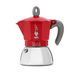 Μπρίκι Espresso Bialetti 0006946 MOKA Induction 6cups Inox Κόκκινο