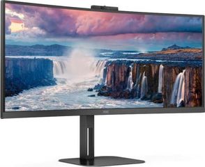 AOC V5 CU34V5CW/BK LED Curved Monitor 34" 3440x1440 Wide Quad HD
