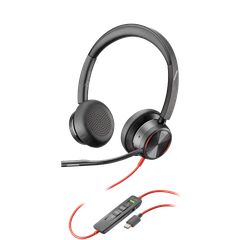 POLY Στερεοφωνικά ακουστικά Blackwire 8225 USB-C πιστοποίηση Microsoft Teams +Προσαρμογέας USB-C/A