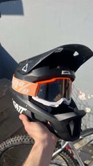 Κρανος Leatt gravity 1.0 black μαζι με μασκα 100% accuri 2