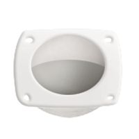 Λαβή Χωνευτή γ/Δάχτυλο, Ø44mm, 57x57mm, Πλαστ. Λευκή