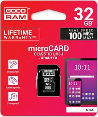 GoodRAM M1AA microSDHC 32GB Class 10 U1 UHS-I με αντάπτορα