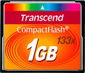Transcend CompactFlash 1GB με αντάπτορα TS1GCF133