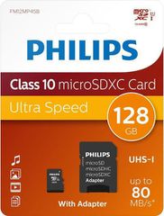 Philips microSDXC 128GB Class 10 U1 UHS-I με αντάπτορα