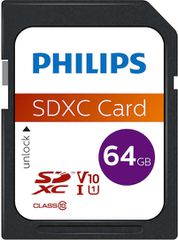 Philips SDXC 64GB Class 10 U1 UHS-I με αντάπτορα