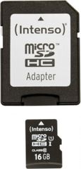 Intenso microSDHC 16GB Class 10 U1 UHS-I με αντάπτορα
