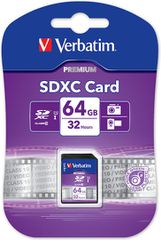 Verbatim Premium SDXC 64GB Class 10 U1 UHS-I