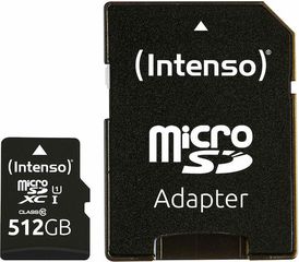 Intenso Performance microSDXC 512GB Class 10 U1 UHS-I με αντάπτορα