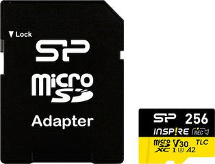 Silicon Power microSDXC 256GB Class 10 U3 V30 A1 UHS-I με αντάπτορα
