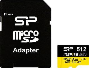 Silicon Power microSDXC 512GB Class 10 U3 V30 A1 UHS-I με αντάπτορα