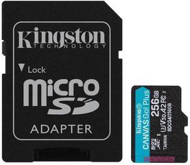 Kingston microSDXC 256GB Class 10 U3 V30 A2 UHS-I με αντάπτορα