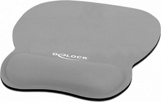 DeLock 12698 Mouse Pad 245mm με Στήριγμα καρπού Γκρι