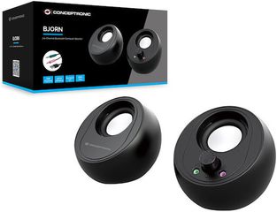 Conceptronic BJORN01B Ηχεία Υπολογιστή 2.0 με Bluetooth και Ισχύ 10W σε Μαύρο Χρώμα