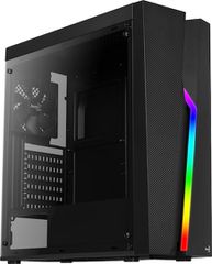 Aerocool Bolt Gaming Midi Tower Κουτί Υπολογιστή με Πλαϊνό Παράθυρο και RGB Φωτισμό Μαύρο ACCM-PV15012.11