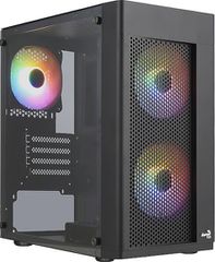 Aerocool Hexform Gaming Midi Tower Κουτί Υπολογιστή με Πλαϊνό Παράθυρο Μαύρο με 3 ανεμιστήρες FRGB AEROPGS-HEXFORM-GBK2