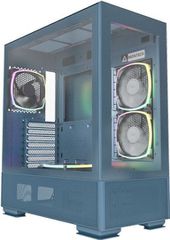 Montech Sky Two Gaming Midi Tower Κουτί Υπολογιστή με Πλαϊνό Παράθυρο και RGB Φωτισμό Μπλε SKYTWOM