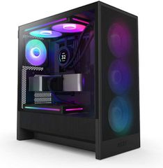 NZXT H5 (2024) Flow Midi Tower Κουτί Υπολογιστή με Πλαϊνό Παράθυρο και RGB Φωτισμό Μαύρο CC-H52FB-R1